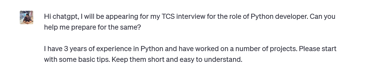 ChatGPT for interview