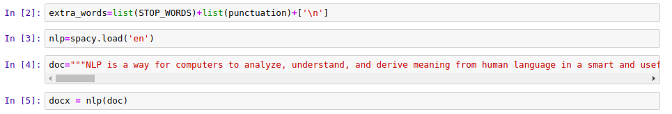 Importing spaCy library