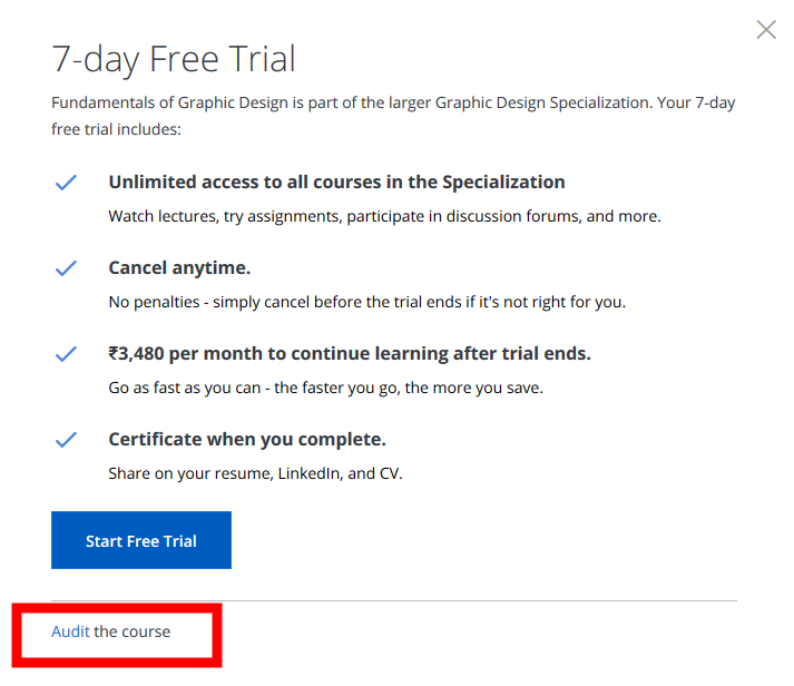 Free Coursera Course
