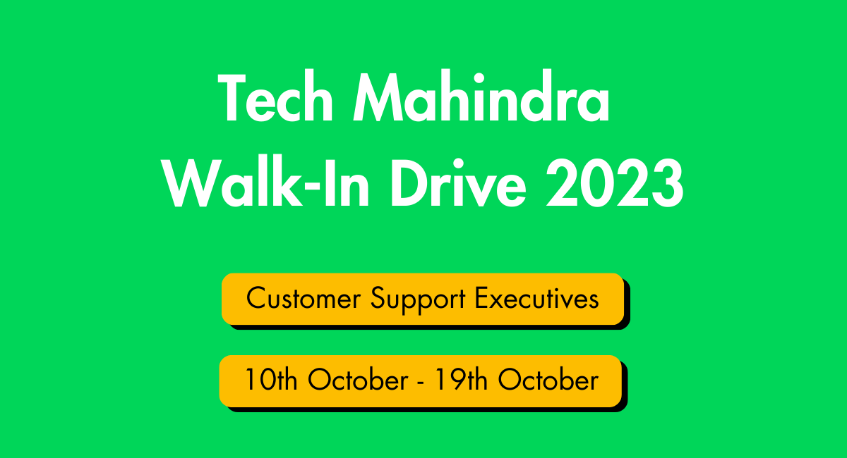 Tech Mahindra Walk-In Jobs